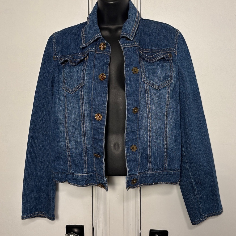 Nancy Bolen small Blue Denim Jacket with Unique Buttons
